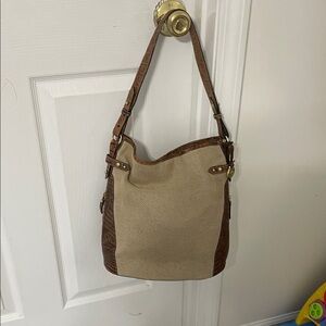Brahmin Gold Plaque with Tan Accent